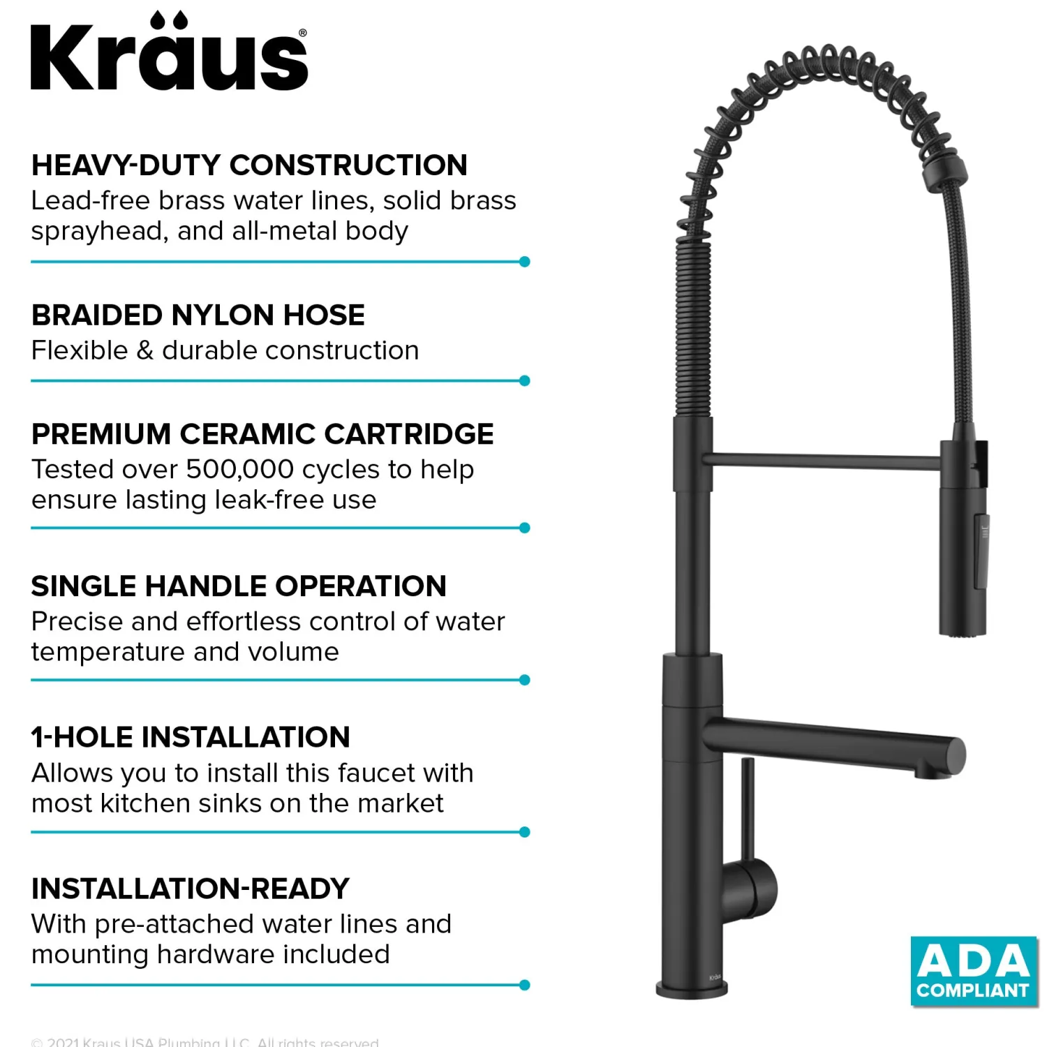 Outlet Artec Pro Commercial Style Single Handle Kitchen Faucet with Pot Filler in Matte Black Single Hole