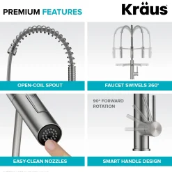 Artec Pro Commercial Style Single Handle Kitchen Faucet with Pot Filler in Spot Free Antique Champagne Bronze Single Hole