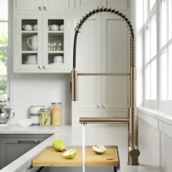  Artec Pro Commercial Style Single Handle Kitchen Faucet with Pot Filler in Spot Free Antique Champagne Bronze Single Hole