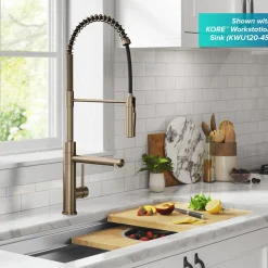  Artec Pro Commercial Style Single Handle Kitchen Faucet with Pot Filler in Spot Free Antique Champagne Bronze Single Hole
