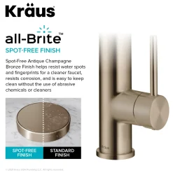  Artec Pro Commercial Style Single Handle Kitchen Faucet with Pot Filler in Spot Free Antique Champagne Bronze Single Hole