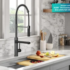  Artec Pro Commercial Style Single Handle Kitchen Faucet with Pot Filler in Matte Black / Spot Free Black Stainless Steel Single Hole