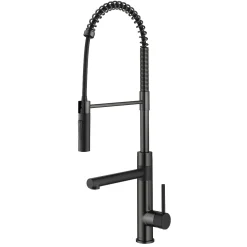  Artec Pro Commercial Style Single Handle Kitchen Faucet with Pot Filler in Matte Black / Spot Free Black Stainless Steel Single Hole