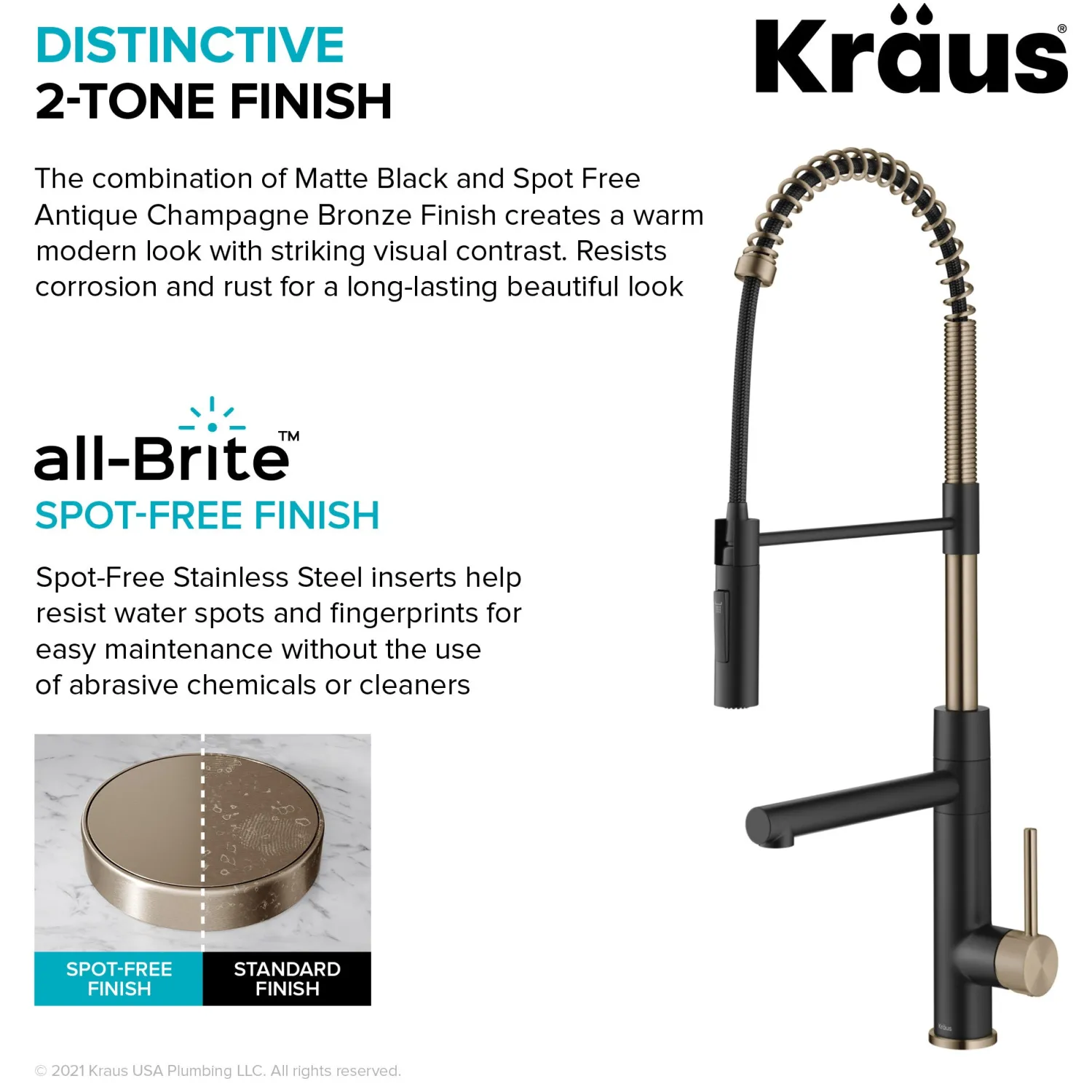 Best Artec Pro Commercial Style Single Handle Kitchen Faucet with Pot Filler in Spot Free Antique Champagne Bronze / Matte Black Single Hole