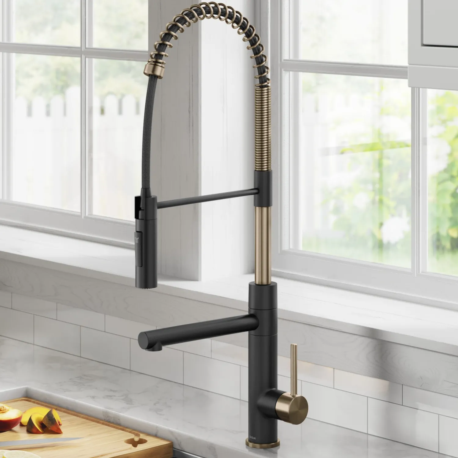 Best Artec Pro Commercial Style Single Handle Kitchen Faucet with Pot Filler in Spot Free Antique Champagne Bronze / Matte Black Single Hole