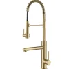 Outlet Artec Pro 2-Function Commercial Style Pre-Rinse Kitchen Faucet in Brushed Gold Single Hole