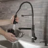 Online Artec Pro 2-Function Commercial Style Pre-Rinse Kitchen Faucet in Matte Black/Black Stainless Single Hole