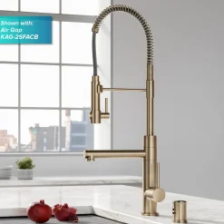 Discount Artec Pro 2-Function Commercial Style Pre-Rinse Kitchen Faucet in Spot Free Antique Champagne Bronze Single Hole