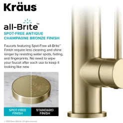 Discount Artec Pro 2-Function Commercial Style Pre-Rinse Kitchen Faucet in Spot Free Antique Champagne Bronze Single Hole