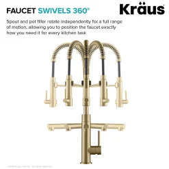 Discount Artec Pro 2-Function Commercial Style Pre-Rinse Kitchen Faucet in Spot Free Antique Champagne Bronze Single Hole
