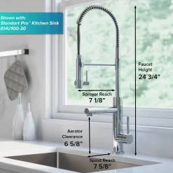 Discount Artec Pro 2-Function Commercial Style Pre-Rinse Kitchen Faucet in Spot Free Antique Champagne Bronze Single Hole