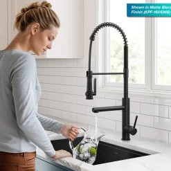 Artec Pro 2-Function Single Handle Pull Down Kitchen Faucet in Spot-Free Stainless Steel Single Hole