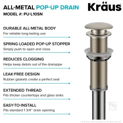 Sale Bathroom Sink Pop-Up Drain with Extended Thread Sink Drains|Overflow Bathroom Sink Drains