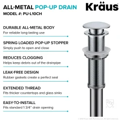 Sale Bathroom Sink Pop-Up Drain with Extended Thread Sink Drains|Overflow Bathroom Sink Drains