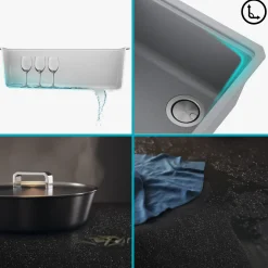 Bellucci Workstation 30" Undermount Granite Composite Single Bowl Kitchen Sink with Accessories Workstation Sinks|Single Bowl Sinks