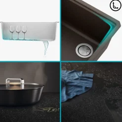 Bellucci Workstation 30" Undermount Granite Composite Single Bowl Kitchen Sink with Accessories Workstation Sinks|Single Bowl Sinks