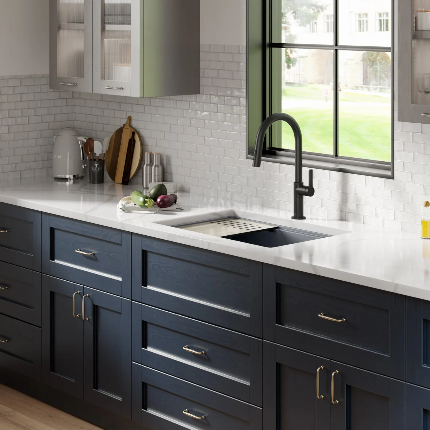 Bellucci Workstation 30" Undermount Granite Composite Single Bowl Kitchen Sink with Accessories Workstation Sinks|Single Bowl Sinks