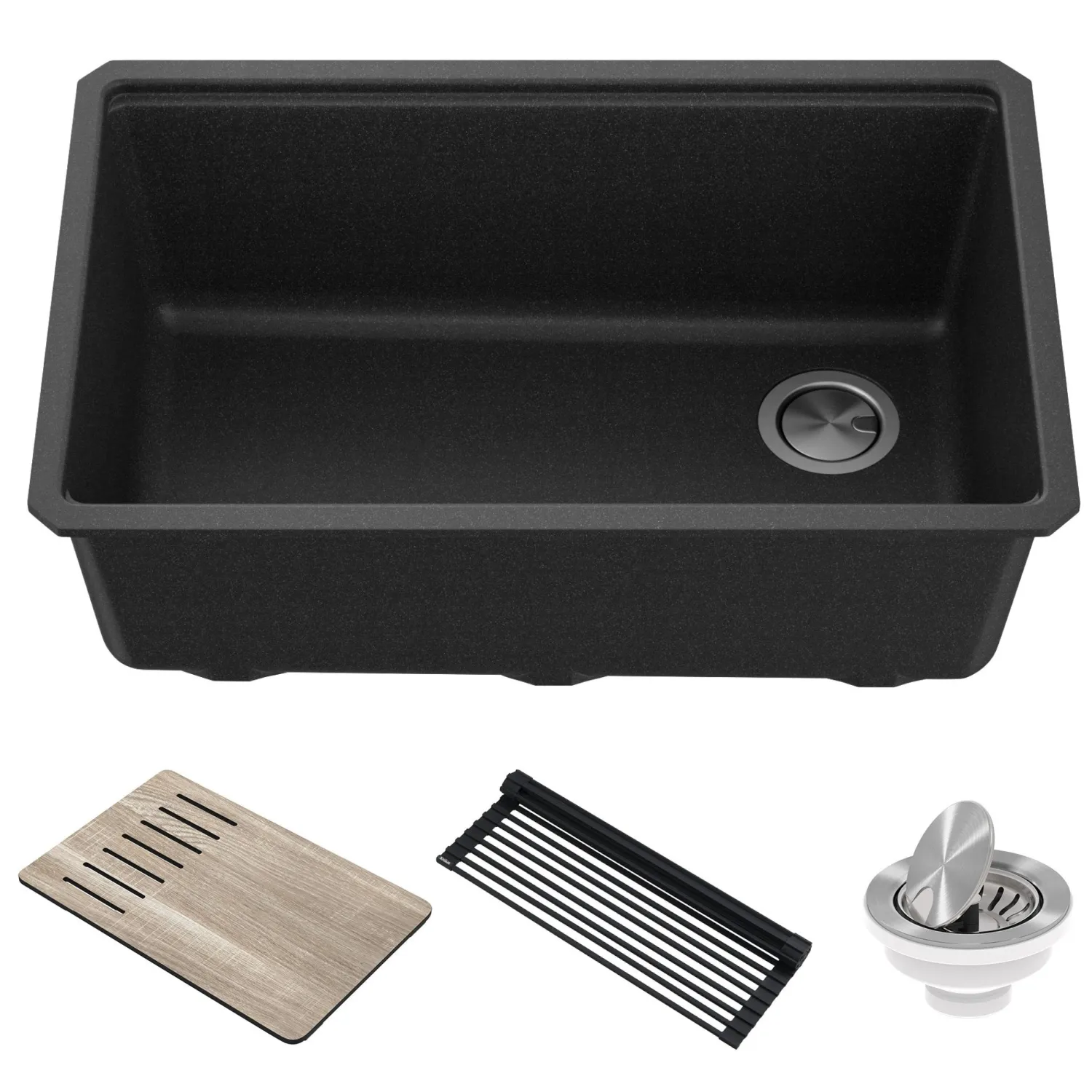 Bellucci Workstation 30" Undermount Granite Composite Single Bowl Kitchen Sink with Accessories Workstation Sinks|Single Bowl Sinks
