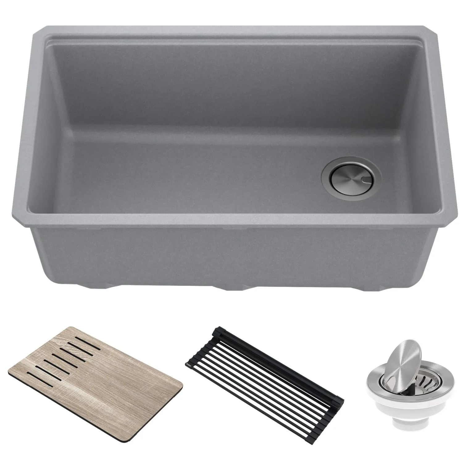 Bellucci Workstation 30" Undermount Granite Composite Single Bowl Kitchen Sink with Accessories Workstation Sinks|Single Bowl Sinks