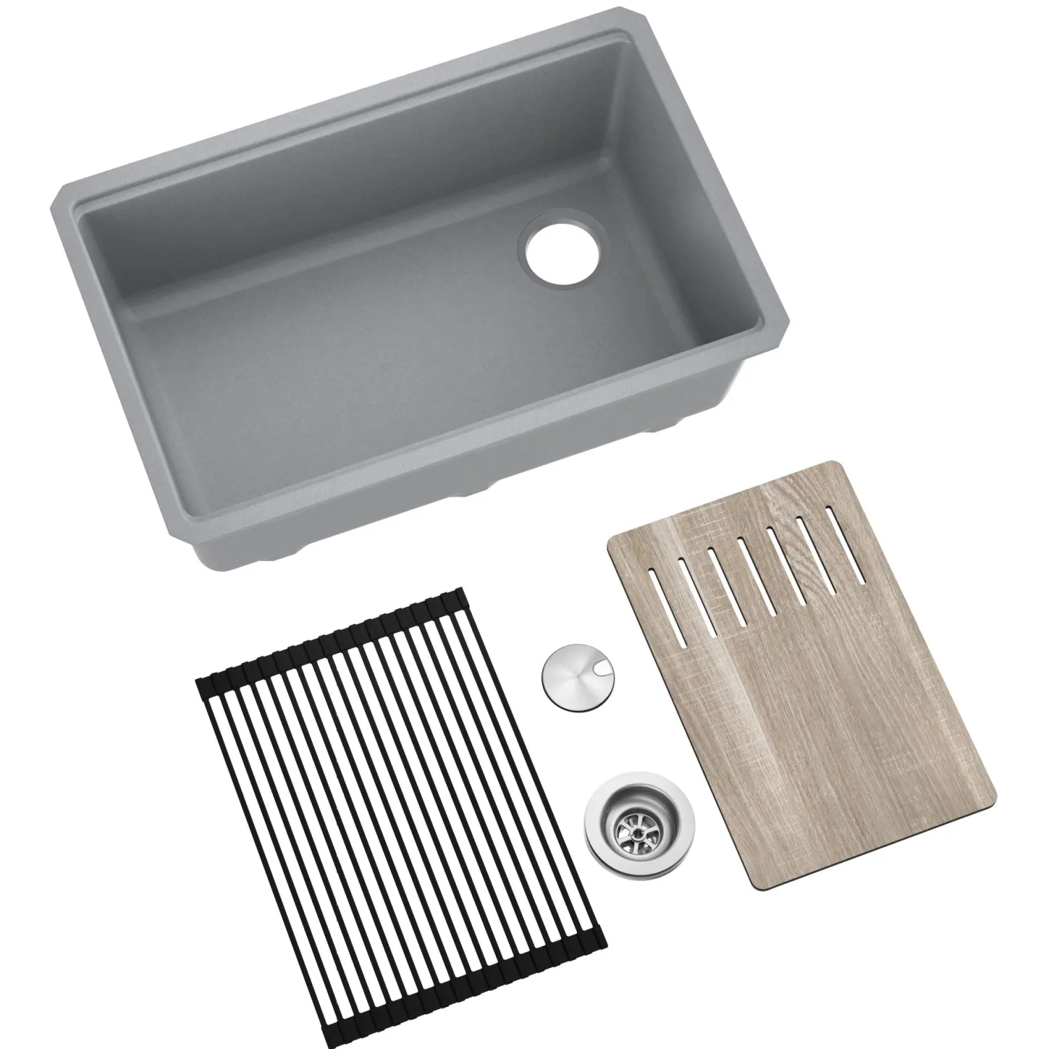 Bellucci Workstation 30" Undermount Granite Composite Single Bowl Kitchen Sink with Accessories Workstation Sinks|Single Bowl Sinks