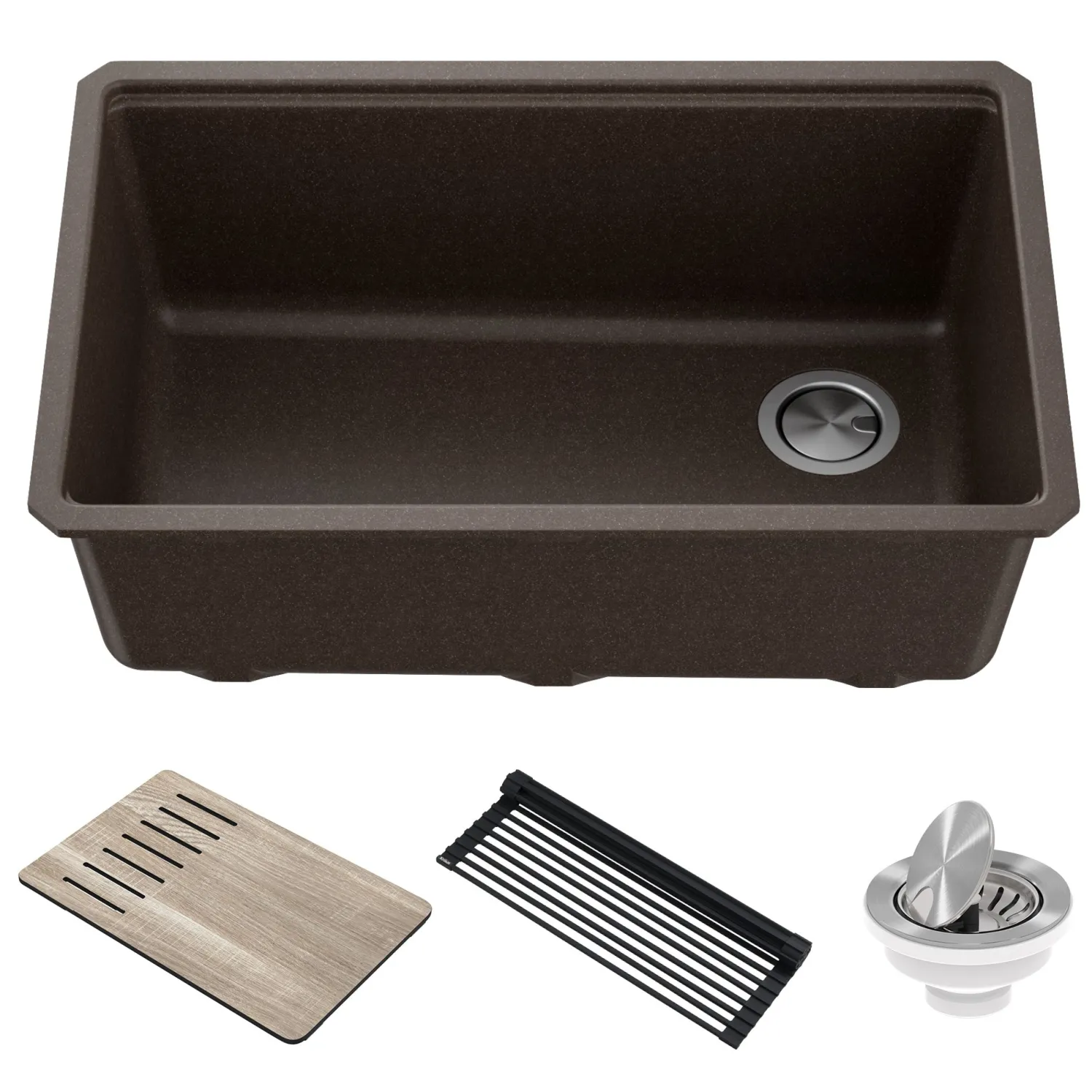 Bellucci Workstation 30" Undermount Granite Composite Single Bowl Kitchen Sink with Accessories Workstation Sinks|Single Bowl Sinks