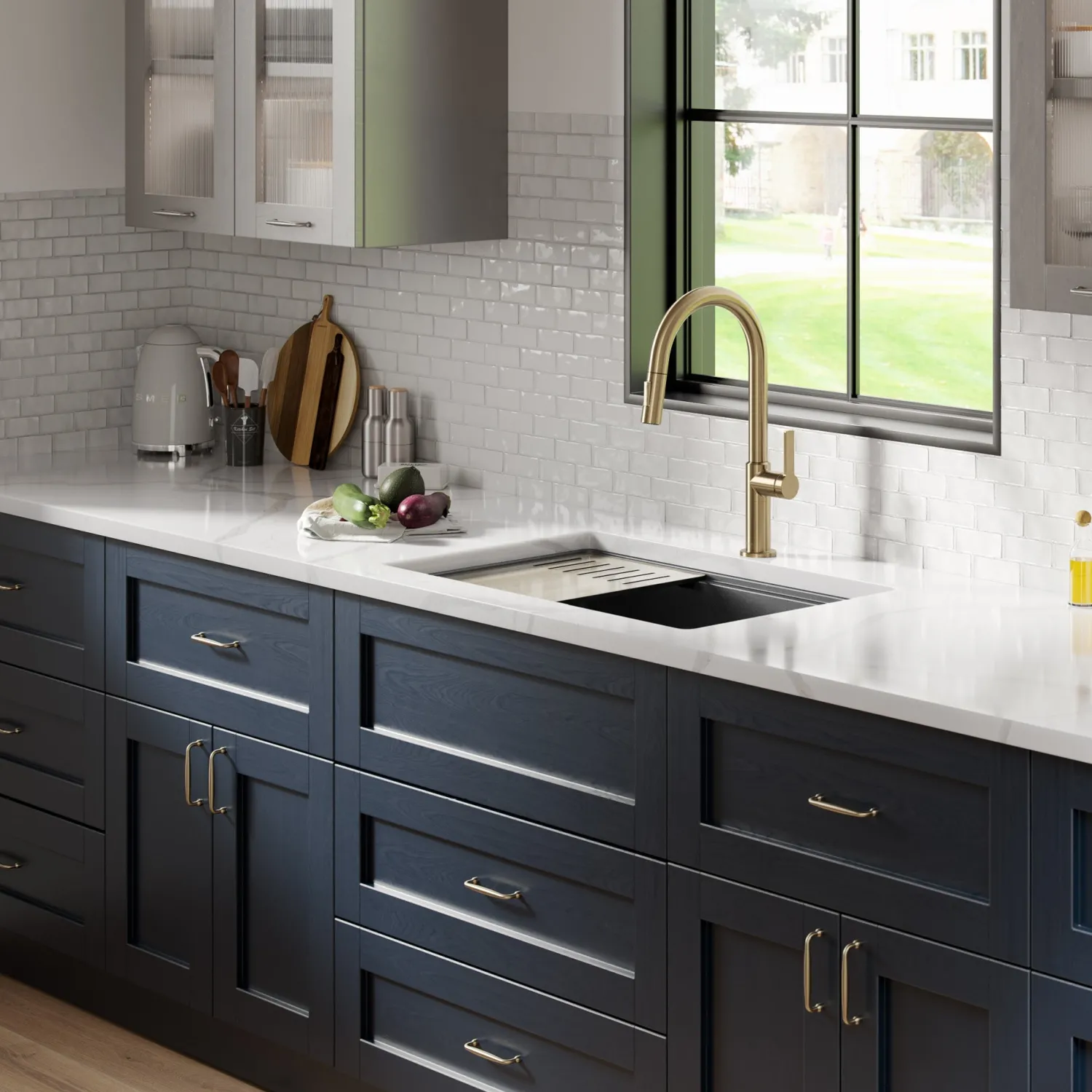 Bellucci Workstation 30" Undermount Granite Composite Single Bowl Kitchen Sink with Accessories Workstation Sinks|Single Bowl Sinks