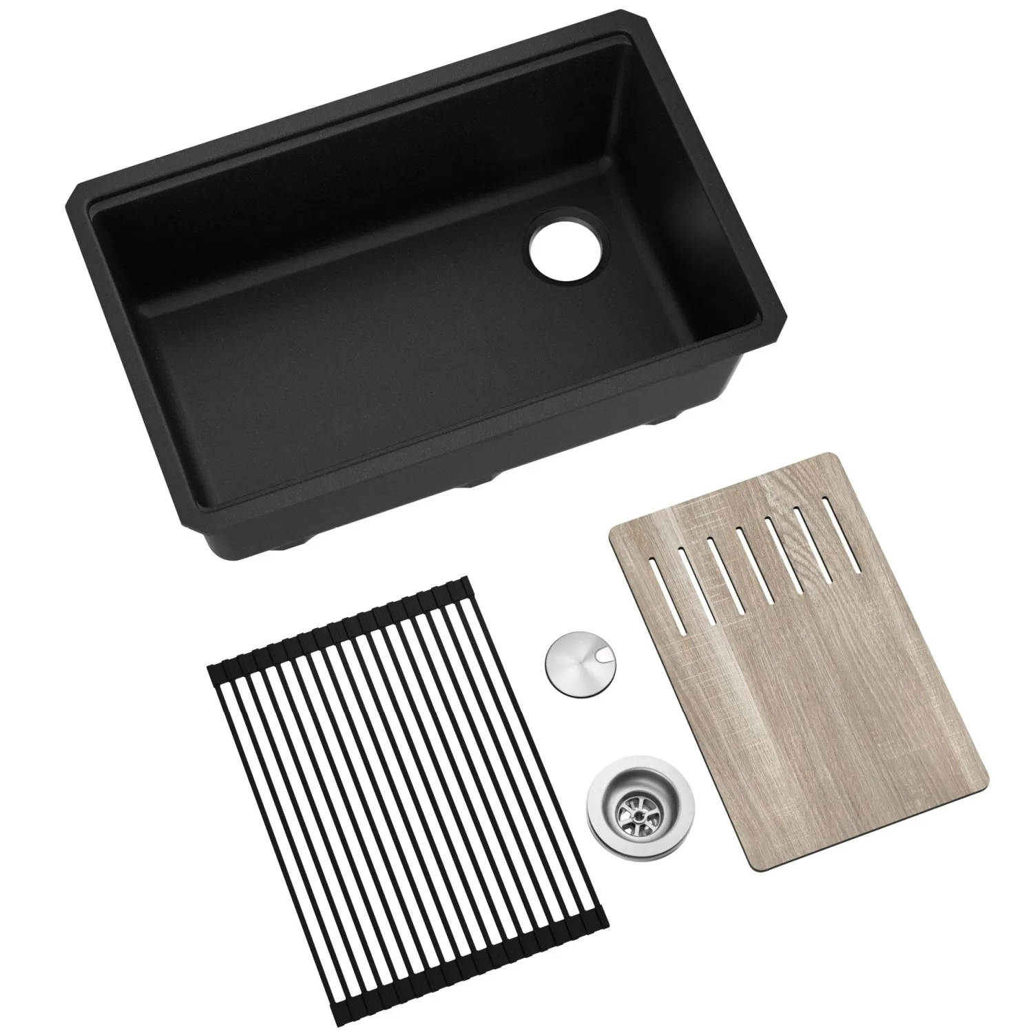 Bellucci Workstation 30" Undermount Granite Composite Single Bowl Kitchen Sink with Accessories Workstation Sinks|Single Bowl Sinks