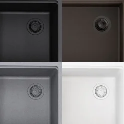 New Bellucci Workstation 33" Undermount Granite Composite Kitchen Sink in Metallic Gray with Accessories Workstation Sinks|Single Bowl Sinks