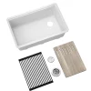 Discount Bellucci Workstation 30" Undermount Granite Composite Single Bowl Kitchen Sink in White with Accessories Single Bowl Sinks|Workstation Sinks