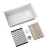 Hot Bellucci Workstation 33" Undermount Granite Composite Kitchen Sink in White with Accessories Single Bowl Sinks|Workstation Sinks