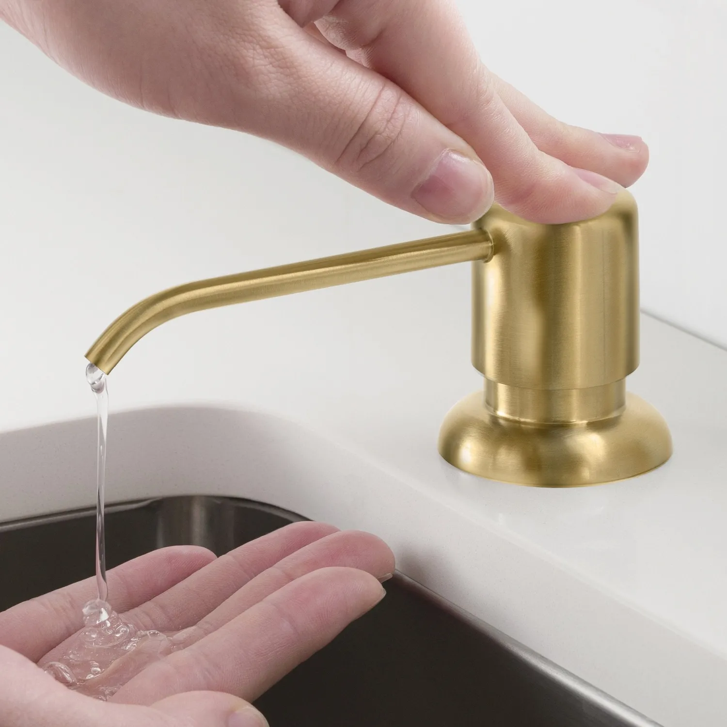 Boden Kitchen Soap and Lotion Dispenser in Brushed Brass Soap Dispensers