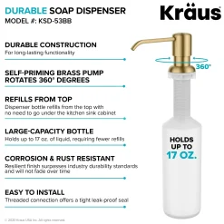 Boden Kitchen Soap and Lotion Dispenser in Brushed Brass Soap Dispensers