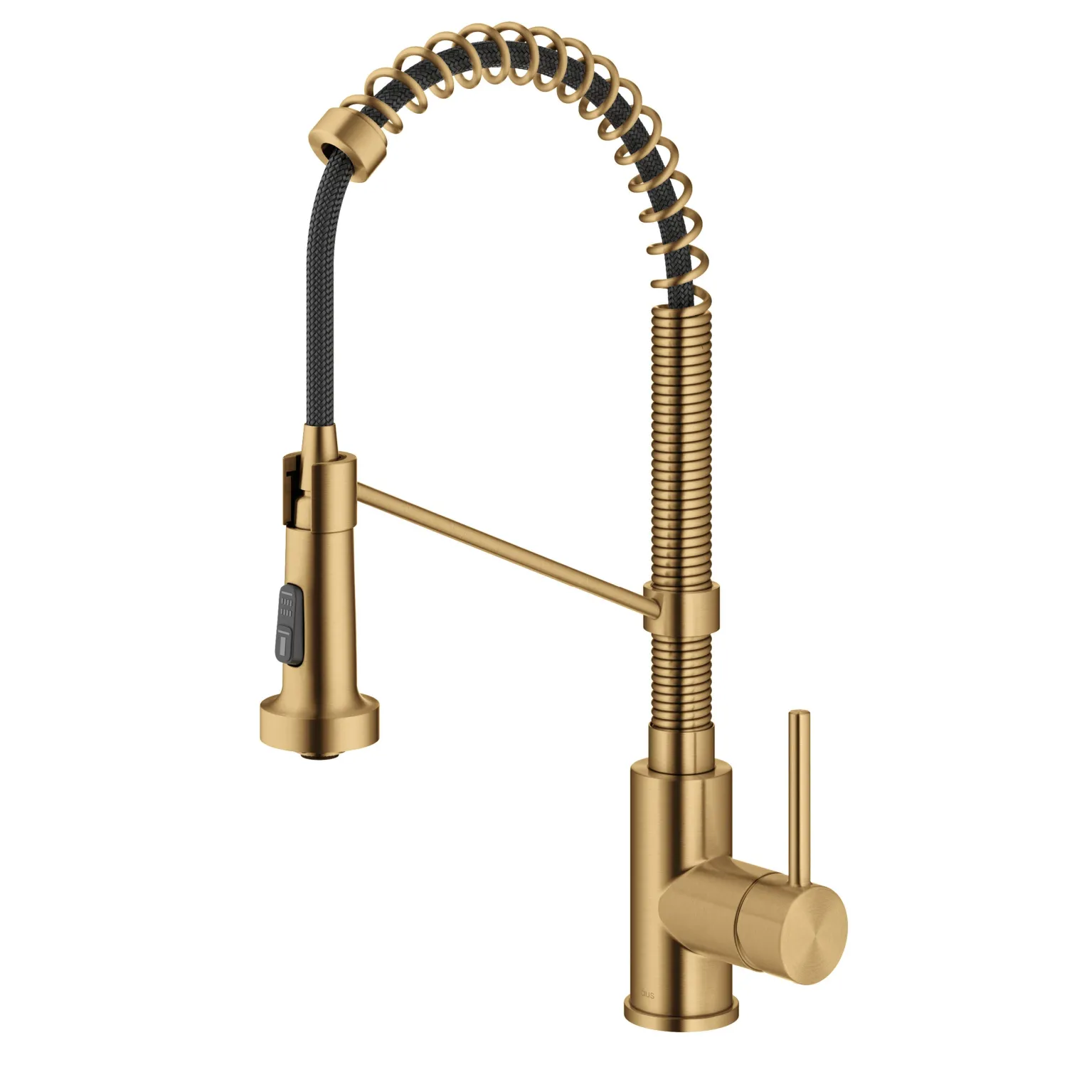 New Bolden Commercial Style Pull-Down Single Handle 18-Inch Kitchen Faucet in Brushed Brass Single Hole