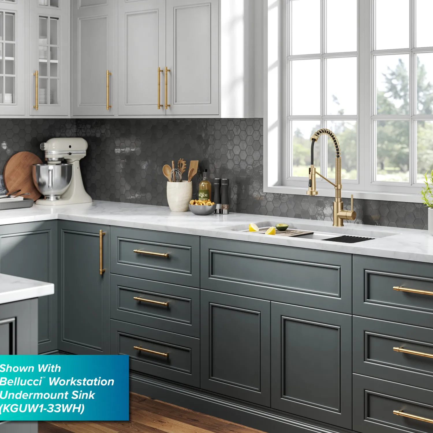 New Bolden Commercial Style Pull-Down Single Handle 18-Inch Kitchen Faucet in Brushed Brass Single Hole