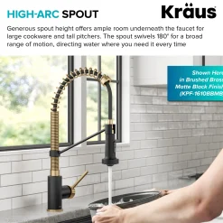 New Bolden Commercial Style Pull-Down Single Handle 18-Inch Kitchen Faucet in Brushed Brass Single Hole
