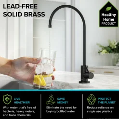 Discount Bolden Commercial Style Pull-Down Kitchen Faucet and Purita Water Filter Faucet Combo in Matte Black Single Hole|Water Filter Faucets