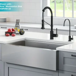 Discount Bolden Commercial Style Pull-Down Kitchen Faucet and Purita Water Filter Faucet Combo in Matte Black Single Hole|Water Filter Faucets