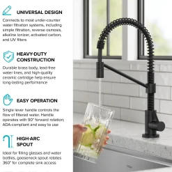 Clearance Bolden Drinking Water Filter Faucet in Matte Black Single Hole|Water Filter Faucets