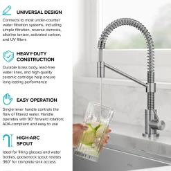 Bolden Drinking Water Filter Faucet in Spot-Free Stainless Single Hole|Water Filter Faucets