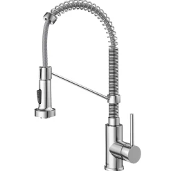 Best Bolden 18-Inch Commercial Kitchen Faucet with Pull-Down Sprayhead in Chrome Single Hole