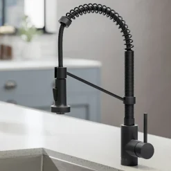 Clearance Bolden 18-Inch Commercial Kitchen Faucet with Pull-Down Sprayhead in Matte Black Single Hole