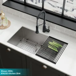Clearance Bolden 18-Inch Commercial Kitchen Faucet with Pull-Down Sprayhead in Matte Black Single Hole