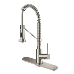 Online Bolden 18-Inch Commercial Kitchen Faucet with Pull-Down Sprayhead in Spot Free Stainless Single Hole
