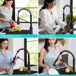 Online Bolden 18-Inch Commercial Kitchen Faucet with Pull-Down Sprayhead in Spot Free Stainless Single Hole