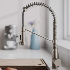Online Bolden 18-Inch Commercial Kitchen Faucet with Pull-Down Sprayhead in Spot Free Stainless Single Hole