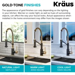 Clearance Bolden 18-Inch Commercial Kitchen Faucet with Pull-Down Sprayhead in Brushed Brass & Matte Black Single Hole