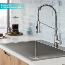 Sale Bolden 18-Inch Commercial Kitchen Faucet with Pull-Down Sprayhead in Stainless Steel Single Hole