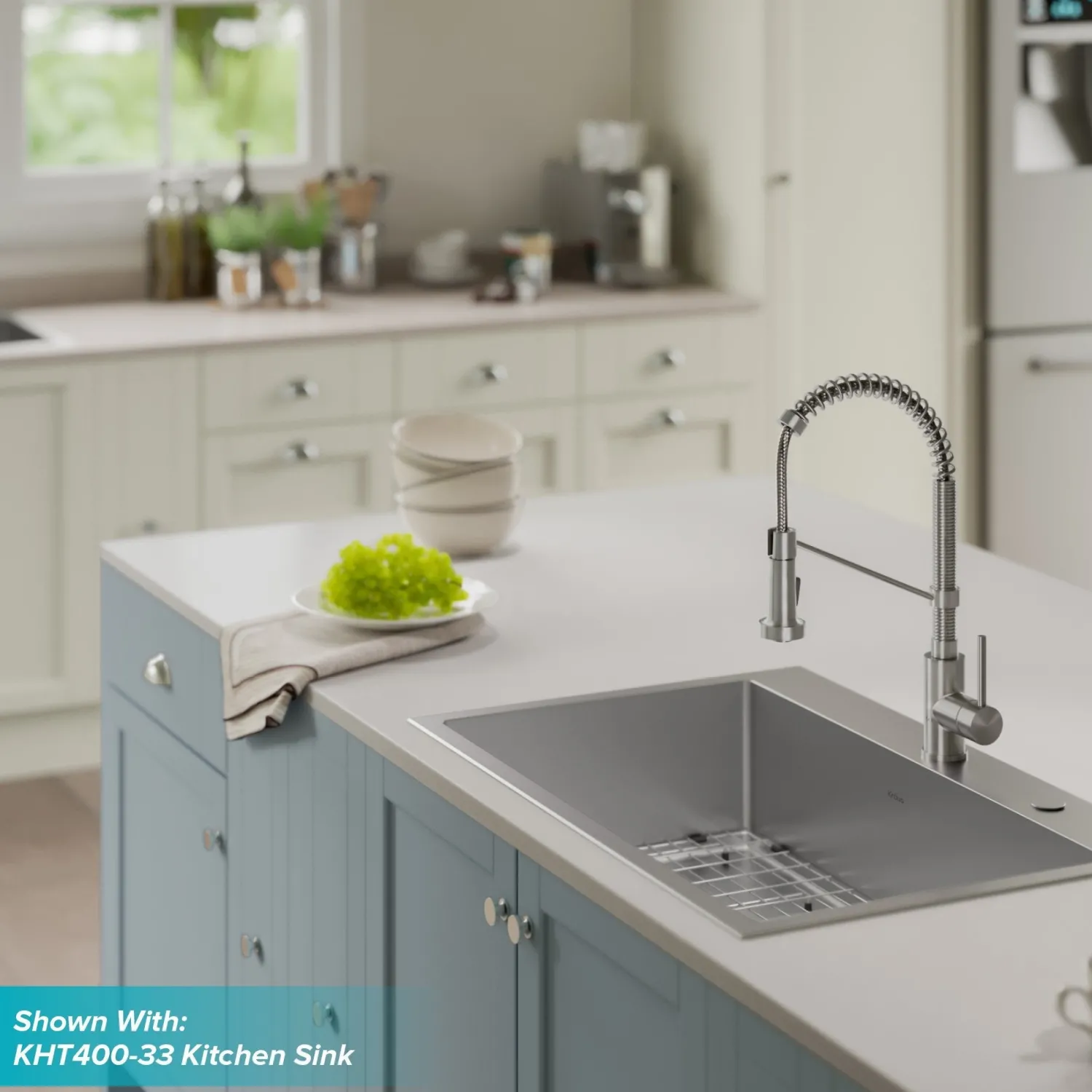 Sale Bolden 18-Inch Commercial Kitchen Faucet with Pull-Down Sprayhead in Stainless Steel Single Hole
