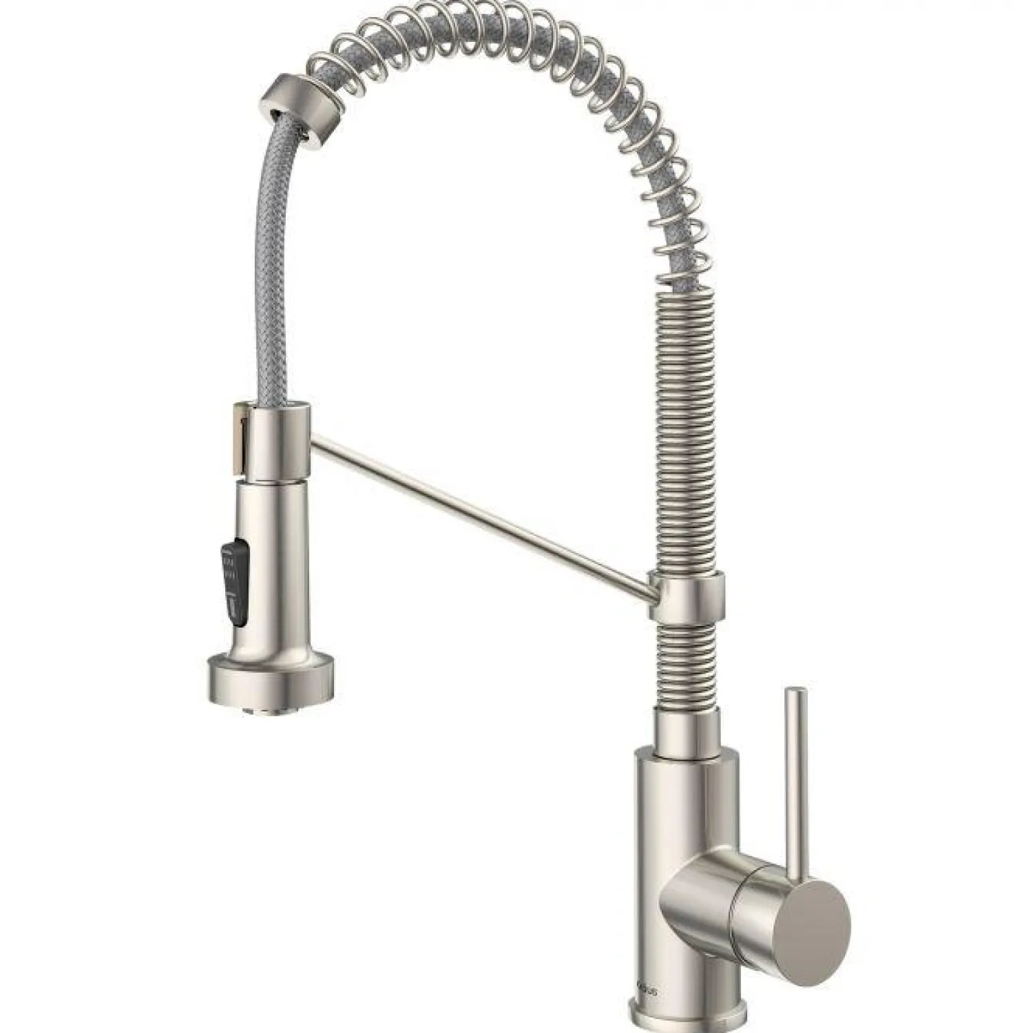 Sale Bolden 18-Inch Commercial Kitchen Faucet with Pull-Down Sprayhead in Stainless Steel Single Hole