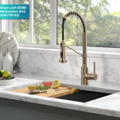 Bolden Touchless Pull-Down Single Handle Faucet in Spot Free Antique Champagne Bronze Touchless, Sensor And Tap Activated Kitchen Faucets|Single Hole